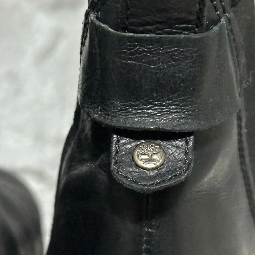 Timberland Sutherlin Bay Chelsea Ankle Boots Womens Sz 11 Black Leather Pull On